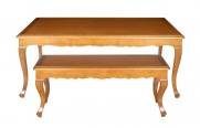 Conjunto mesa encerada madeira 